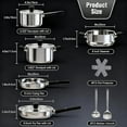 thumbnail image 1 of Stainless Steel Cookware Set, 14-Piece Pots and Pans with Stay-Cool Handles for Gas Electric Induction Stovetops, 1 of 6