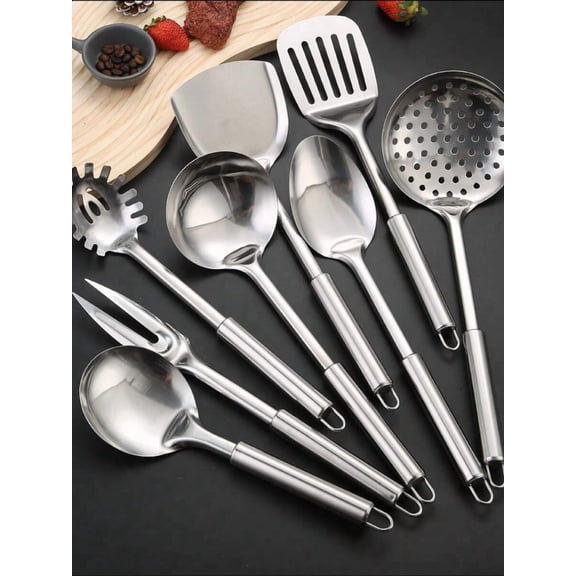 Stainless Steel Cookware Set, 8-Piece Non-Stick Pans and Pots with Lids, Professional Home Chef Cooking and Service Tools, Durable Kitchen Essentials, 1 Pack