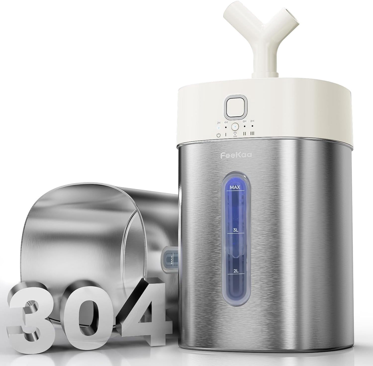 Stainless Steel Cool Mist Humidifier, 4L/1Gal Easy Clean, Dishwasher Safe, Quiet Humidifier for Bedroom, Baby Nursery, Rooms, up to 500 Sq ft