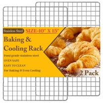 Stainless Steel Cooling Rack 10x15 Inches, Heavy Duty Baking Rack for Oven Grilling Roasting, Dishwasher Safe Wire Rack Fits Jelly Roll Pan, Silver