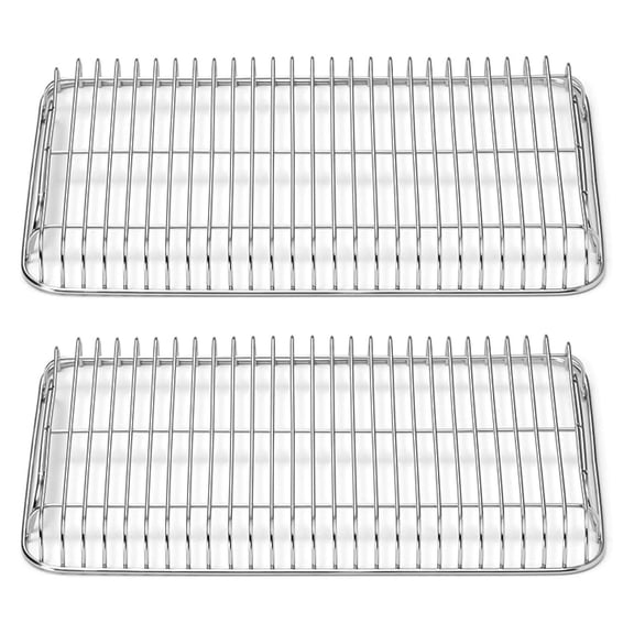 Stainless Steel Cooling Rack Set - 2x 9"x13" - For Cooling Baked Goods, Icing, & More - Designed to Fit Into Our Small Baking Sheet - Stainless Steel