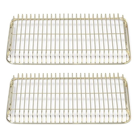Stainless Steel Cooling Rack Set - 9x13 Inch - 2 Pack - Baking, Cooling & Icing Racks - Fits Small Baking Sheets - Oven Safe & Dishwasher Safe