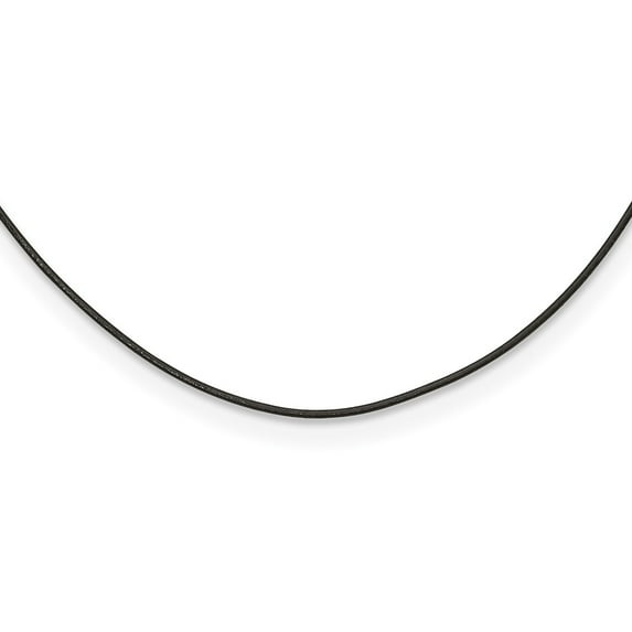 Stainless Steel Cord & Leather Chain Necklace Chisel Black 18 inch 1.5 mm
