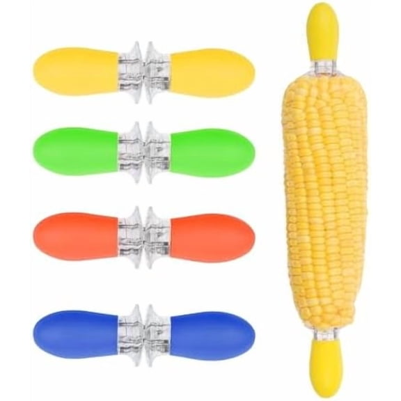 Stainless Steel Corn Cob Holders Corn on The Cob Holders Skewers - Twin Pin Sweetcorn Holders, Interlocking Design Corn Skewers Forks for Home Cooking BBQ -Kitchen Gadgets$$Garden & Patio