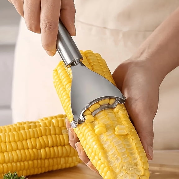 Stainless Steel Corn Cob Stripper Tool, Corn Kernel Remover & Peeler for Corn on the Cob, Handy Kitchen Corn Stripping Tool for Quickly Removing Corn Kernels