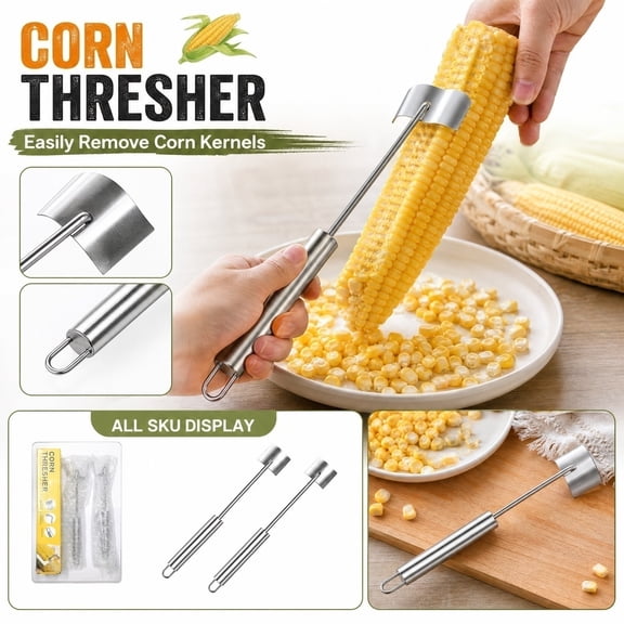 Stainless Steel Corn Peeler For Corn On The Cob,Long Handle Ergonomic Corn Stripper Tool,Fast Corn Shucker Cutter For Effortless Kernel Removal,Kitchen BBQ And Salad Prep With Comfort Grip