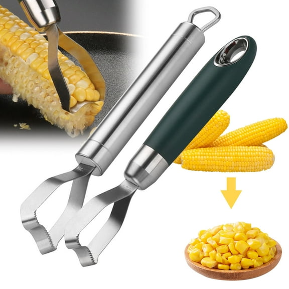 Stainless Steel Corn Peeler and Kernel Remover Tool, Multi-functional Corn Stripper, for Fresh Corn, Meal Prep, and Snacks, Green, 1 Pc, by IHXORA