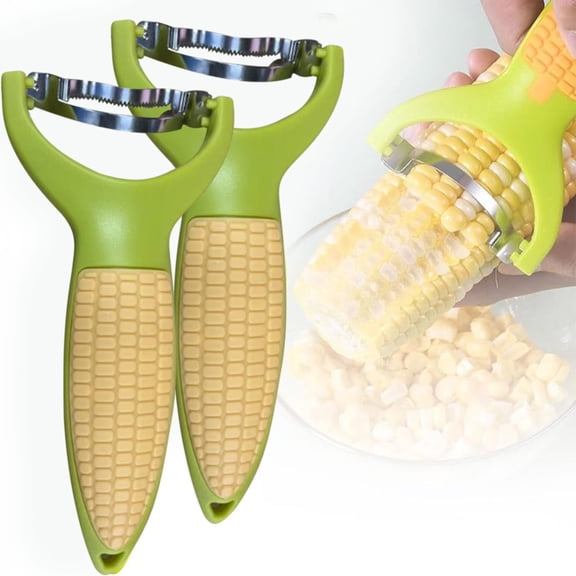 Stainless Steel Corn Planer Peeler with Non-Slip Handle, Maize Stripper and Cutter, Easy Corn Kernel Remover for Kitchen Use