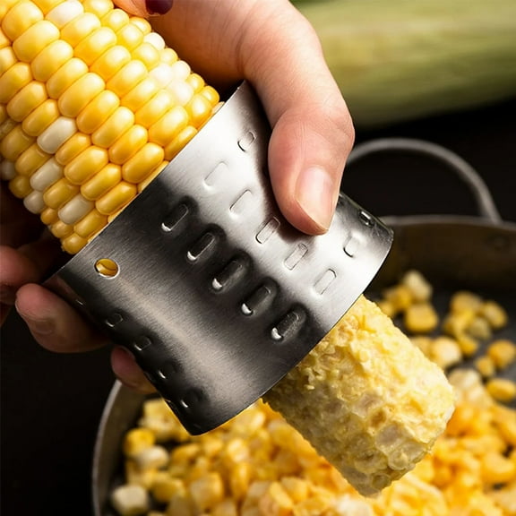 Stainless Steel Corn Sheller - Corn Kernel Stripper - Corn Peeler Tool for Removing Kernels from Cob - Kitchen Gadget for Home Cooking Camping Outdoor - Compact Handheld Corn Stripper