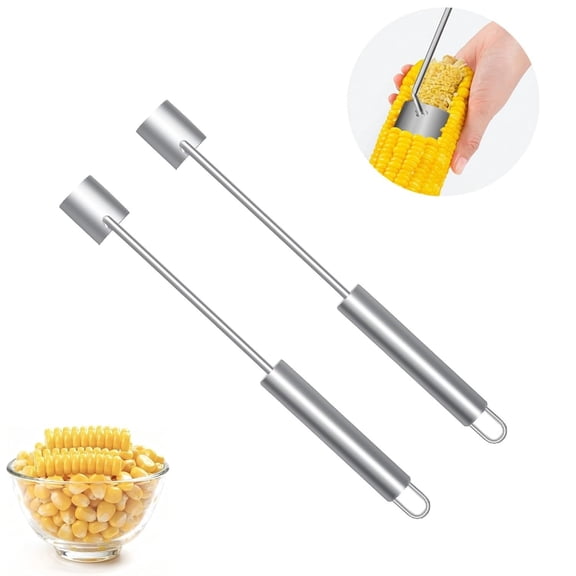 Stainless Steel Corn Stripper Tool with Long Handle – Easy Corn Cob Remover & Peeler for Quick Kernel Removal