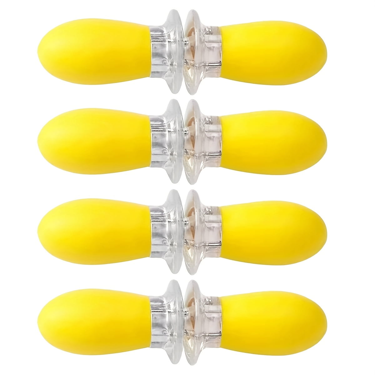 Stainless Steel Corn on the Cob Holders Set, Yellow Silicone Handle Corn Forks with Double Prongs for BBQ Grilling and Cooking, Corn Skewer Picks