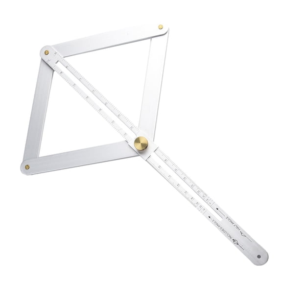 Stainless Steel Corner Angle Finder Ruler, Multi-Angle Square Protractor for Tile Wood Laminate Brick Stone, Adjustable Measuring Tool with Locking Screws, Silver, 17.1cm