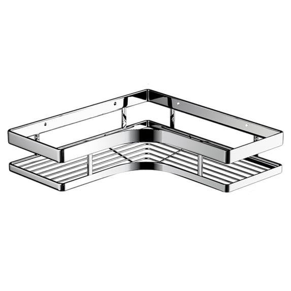 Stainless Steel Corner Bathroom Shelf | Rust-Proof Shower Organizer Rack | Space-Saving Storage with Drainage Design | Wall-Mounted Shelf for Bathroom & Kitchen