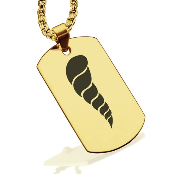 Stainless Steel Cornicello Italian Horn Good Luck Charm Dog Tag Pendant Necklace