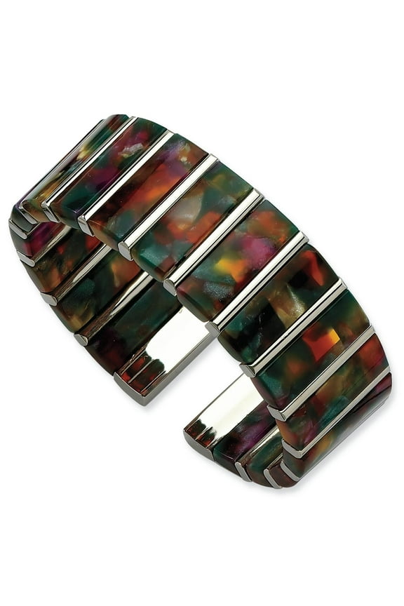 Stainless Steel Cotton Fiber Cuff Bracelet