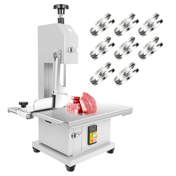 Stainless Steel Countertop Bone Sawing Machine 1500W Safety Lock 220-330 LBS/H, Commercial Electric Meat Bandsaw Bone Saw for Butchering, Bone Cutting Machine for Chicken Chops