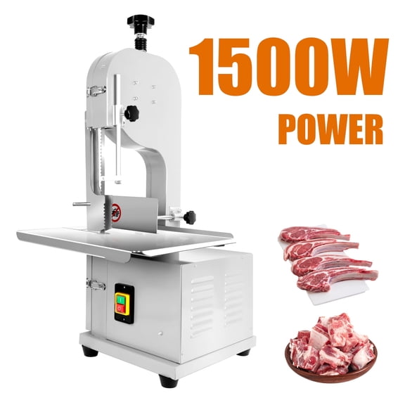 Stainless Steel Countertop Bone Sawing Machine, Bone Saw For Butchering, Bone Cutting Machine, 1500W Power, 0.04-7.8 inch Cutting Thickness, 72.5 LBS for Frozen Meat, Chicken