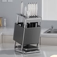 thumbnail image 1 of Stainless Steel Countertop Knife Block with Multi-Slot Design, Compact Knife Storage Stand for Chef Paring Bread Knives, Durable Kitchen Cutlery Organizer, 1 of 7