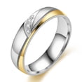 thumbnail image 1 of Stainless Steel Couple Ring Pair Ring Diamond Encrusted Fashion, 1 of 6