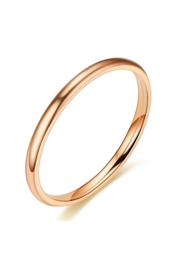 Couple Rings Stainless Steel Matching Bands Simple Glossy Rings for Women and Men Fashion Jewelry Anniversary