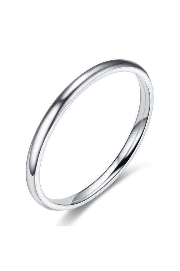 Couple Rings Stainless Steel Matching Bands Simple Glossy Rings for Women and Men Fashion Jewelry Anniversary