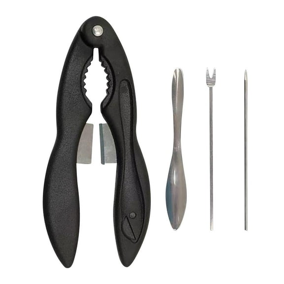 Stainless Steel Crab Eating Tool Set - Detachable Seafood Crackers, Shellfish Scissors & Picks - Ergonomic Lobster & Crab Leg Cracker Set for Easy Seafood Dining
