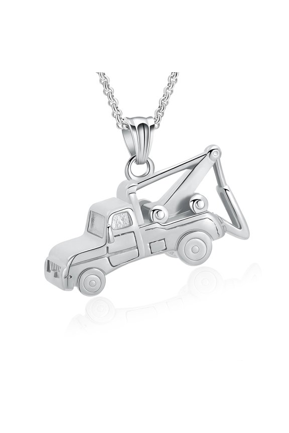 Stainless Steel Crane Car Urn Pendant Cremation Jewelry for Ashes Urn Necklace Lockets for Ashes Keepsake Memorial Jewelry