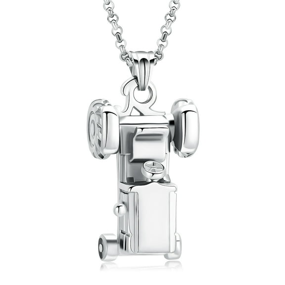 Stainless Steel Crane Car Urn Pendants with Chain Necklace for Cremation Ashes of Loved One Memorial Jewelry
