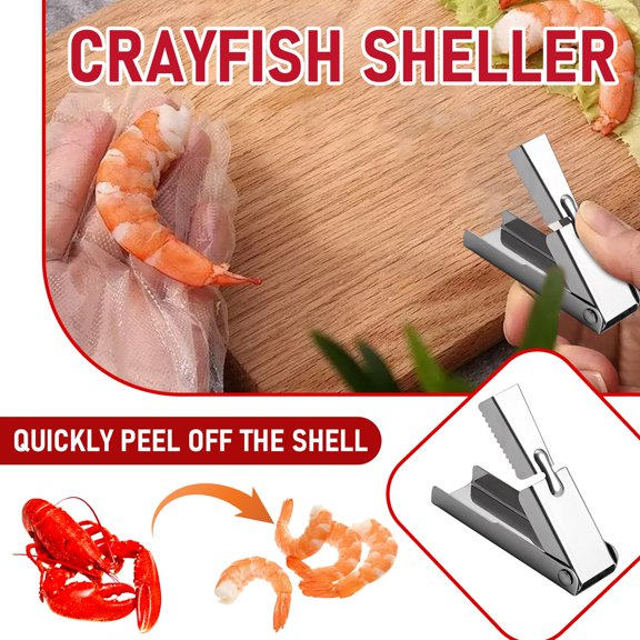 Stainless Steel Crayfish Sheller For Peeling Shrimp Tails, Easy Efficient Seafood Peeling Tool With Clean Hands, Nail Protection, Compact And Practical Kitchen Restaurant