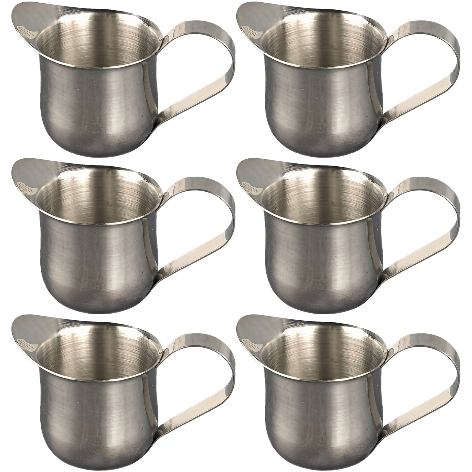 6 Pièces Pichet Moussant Lait Inox 3 Oz - Crémier Café Restaurant Usage Domestique