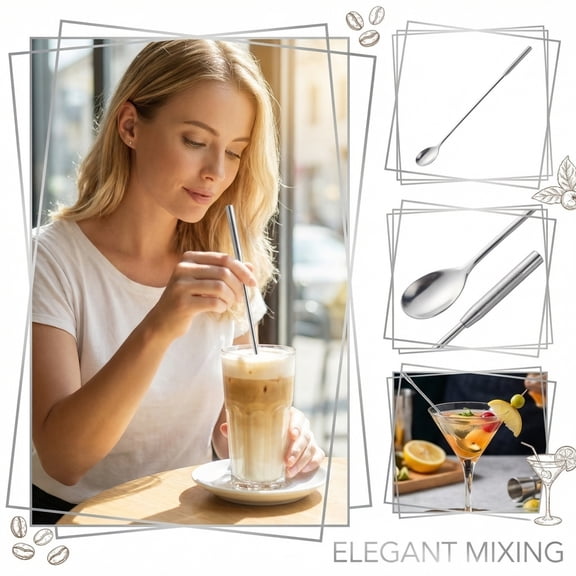 Stainless Steel Creative Long Handle Mixing Spoon For Iced Tea Coffee Cocktail Stirring Home Kitchen Bar