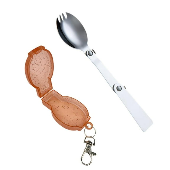 Stainless Steel Creative Outdoor Portable Three-Fold Spoon w/ Box| Storage
