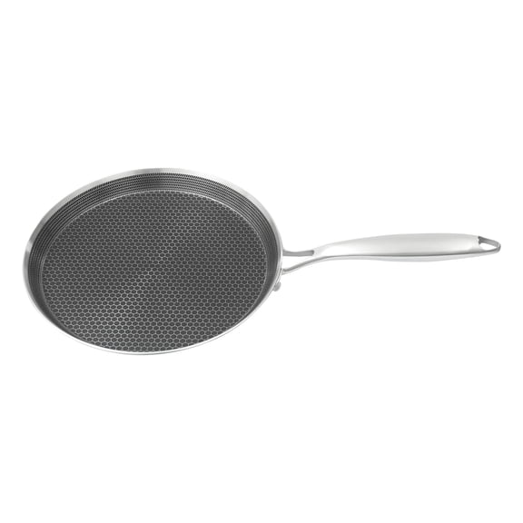 Stainless Steel Crepe Pan-10.2 Inch Nonstick Crepe Pan,Stainless Steel Honeycomb Coating Pancake Pan,Tawa Dosa Tortilla Griddle Pan,Induction Compatible For Various Types Of Stoves