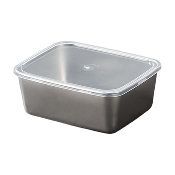 Stainless Steel Crisper Box Square with Lid Leak Proof Lunch Box Heat-resistant Sealed Food Storage Box