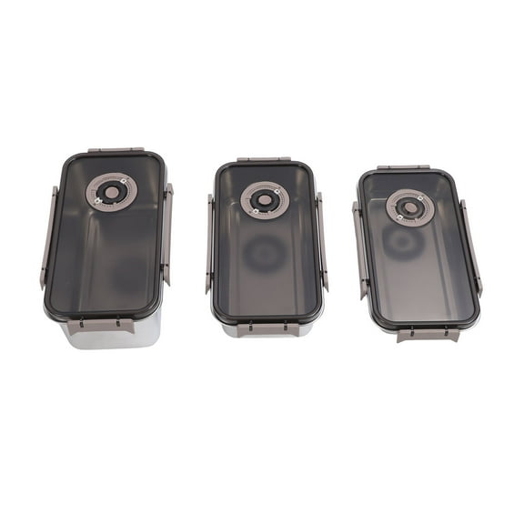 Stainless Steel Crisper Food Container, Reusable Stainless Steel Crisper 3pcs Professional With Lids For Kitchen