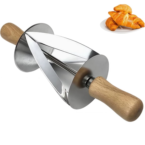 Stainless Steel Croissant Cutting Tool with Rolling Design for Easy Use