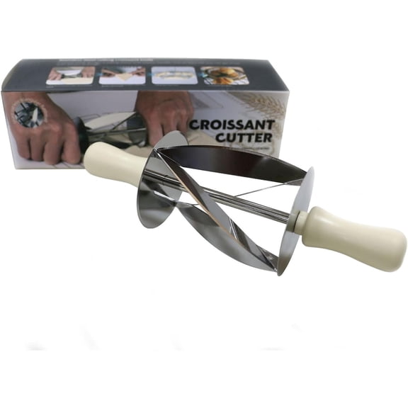 Stainless Steel Croissant Maker Slices Cutter Rolling Dough Multi-Function Cutter Roller Kitchen Baking Tools (Green)