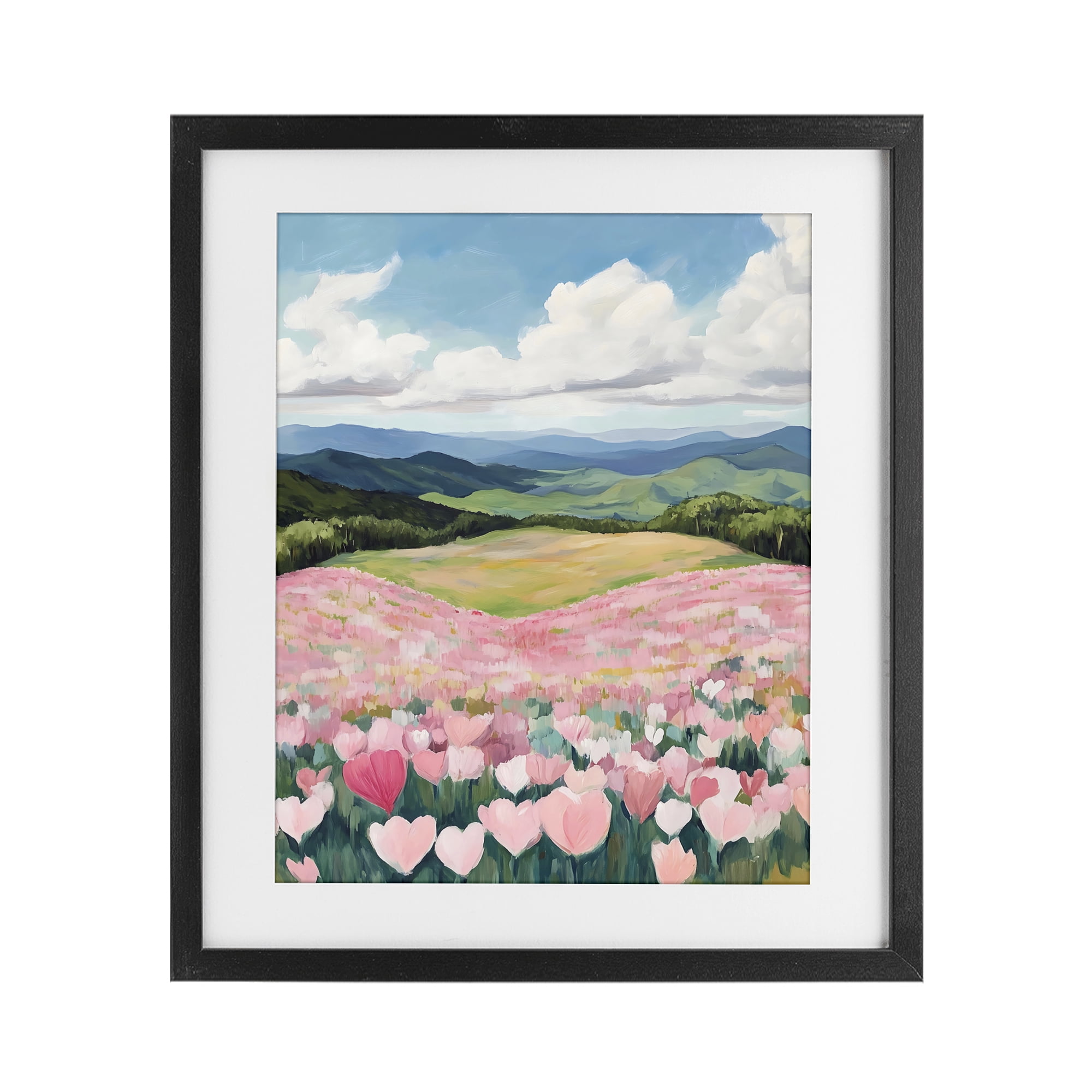 Stupell Industries Blush Pink Poppy Field Black Framed Print Under Glass, design by The Prints Vibe