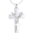 thumbnail image 1 of Stainless Steel Cross Memorial Cremation Ashes Urn Pendant Necklace Keepsake Jewelry Urn, 1 of 6