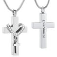 thumbnail image 1 of Stainless Steel Cross Memorial Cremation Ashes Urn Pendant Necklace Keepsake Jewelry Urn, 1 of 6