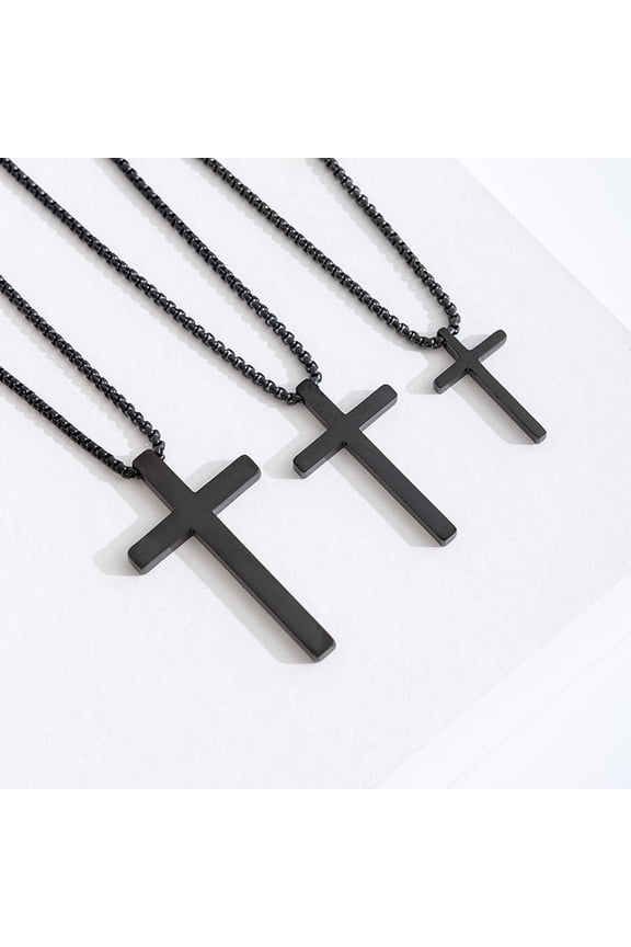Stainless Steel Cross Necklace, Simple and Elegant Christian Pendant with Chain, Unisex Jewelry Gift