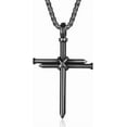 thumbnail image 1 of Silver Cross Necklace for Men, Nail Cross Pendat Necklace, Jesus Cross Pendant Christian Gifts for Father Uncle Boyfriend, 1 of 6