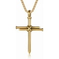 thumbnail image 1 of Silver Cross Necklace for Men, Nail Cross Pendat Necklace, Jesus Cross Pendant Christian Gifts for Father Uncle Boyfriend, 1 of 6