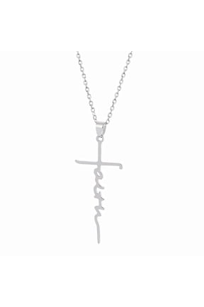 Stainless Steel Cross Necklace for Women, Hip Hop Style Alphabet Jewelry, Birthday Gift, Durable and Trendy Design