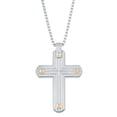 thumbnail image 1 of Textured Cross Pendant Necklace in Stainless Steel on 24 Inches Long Box Chain, 1 of 7