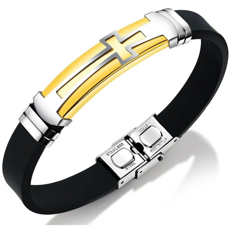 Silicone cross bracelet outlet