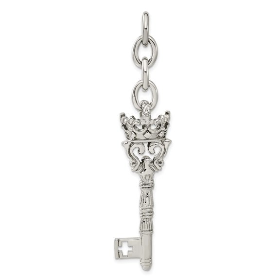Stainless Steel Crown Key Interchangeable Charm Pendant