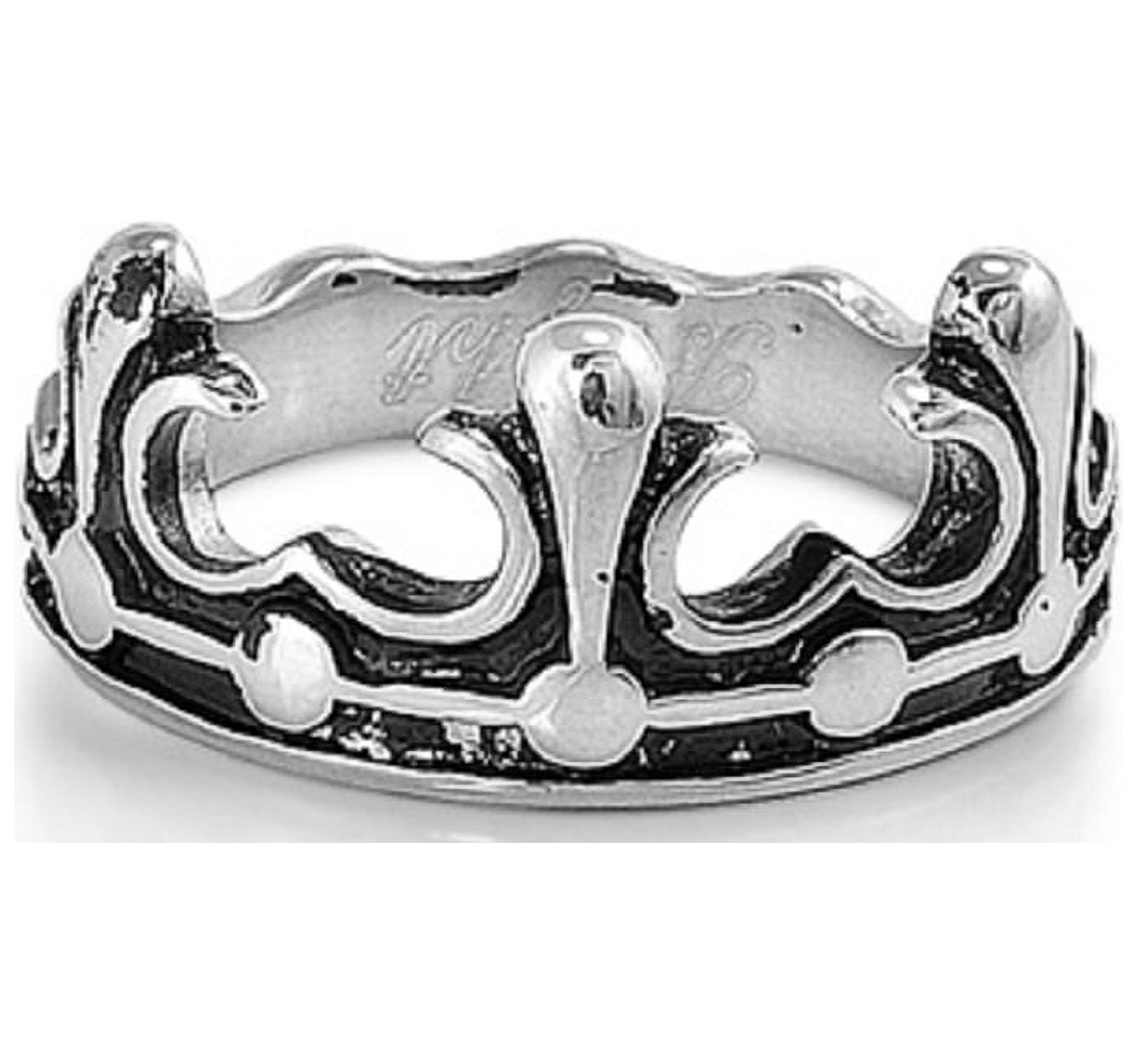 Stainless steel crown ring best sale