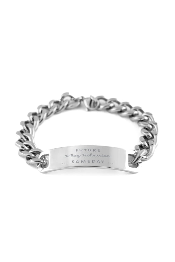 Stainless Steel Cuban Chain Bracelet Future X-Ray Technician Graduation Gift Confidence Inspirational Jewelry for Medical Professionals