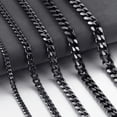 thumbnail image 1 of Stainless Steel Cuban Chain Necklace Silver Plated Choker Mens 3/5/7/9/11mm, 1 of 4